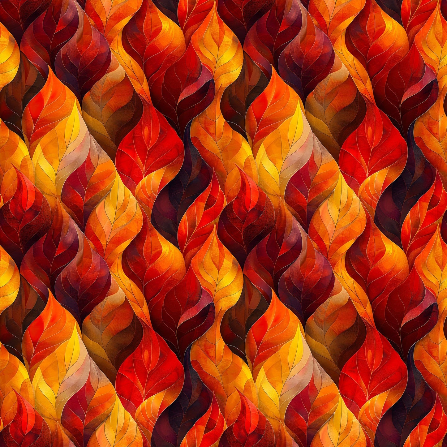 Artistic Autumn Leaves Pattern 4 Quilting Cotton Fabric