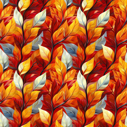 Artistic Autumn Leaves Pattern 5 Quilting Cotton Fabric