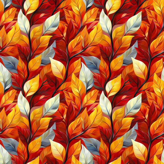 Artistic Autumn Leaves Pattern 5 Quilting Cotton Fabric