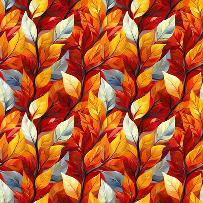 Fiery Foliage Pattern 5 Minky Fabric