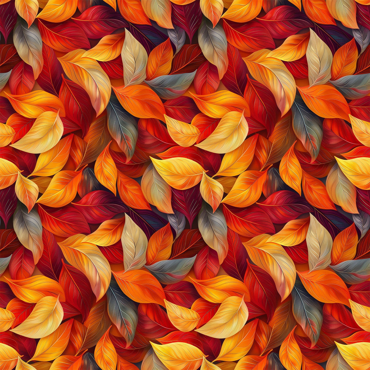 Fiery Foliage Pattern 6 Minky Fabric