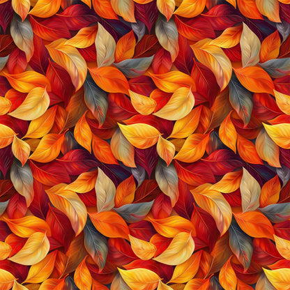 Fiery Foliage Pattern 6 Minky Fabric