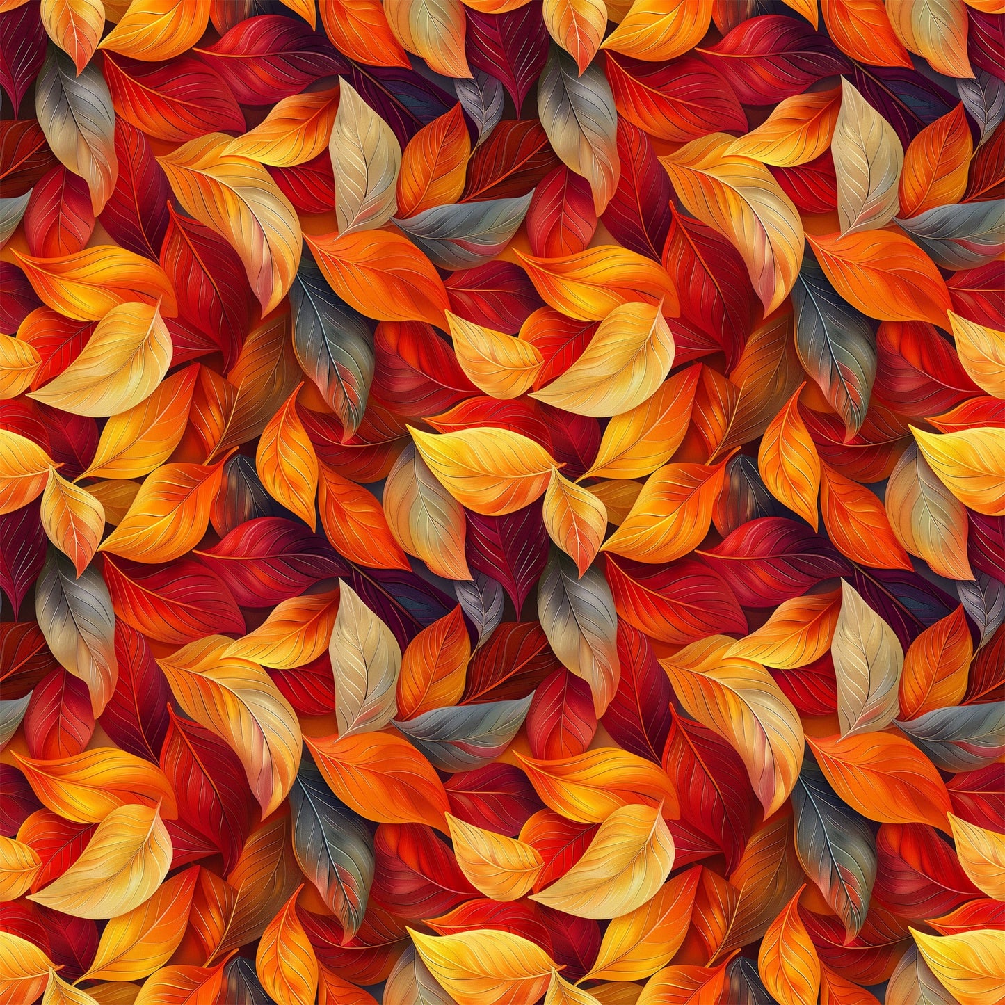 Artistic Autumn Leaves Pattern 6 Quilting Cotton Fabric