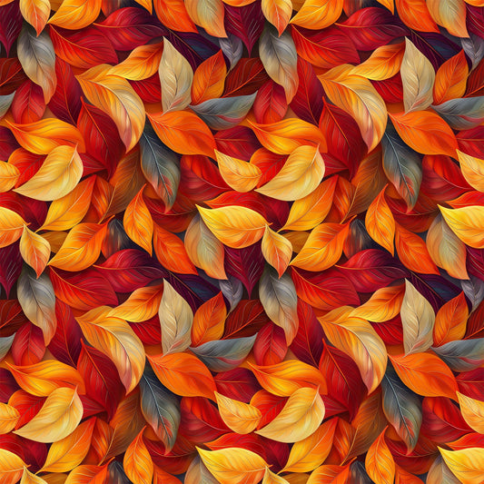 Artistic Autumn Leaves Pattern 6 Quilting Cotton Fabric