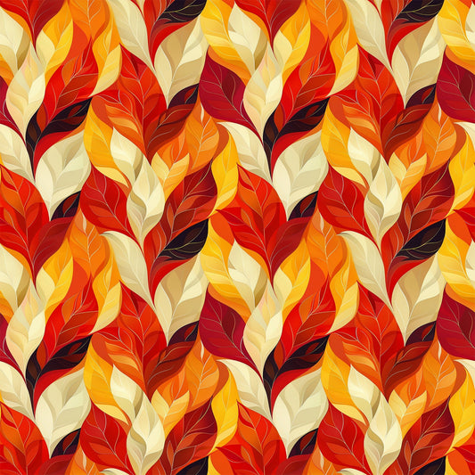 Artistic Autumn Leaves Pattern 7 Quilting Cotton Fabric