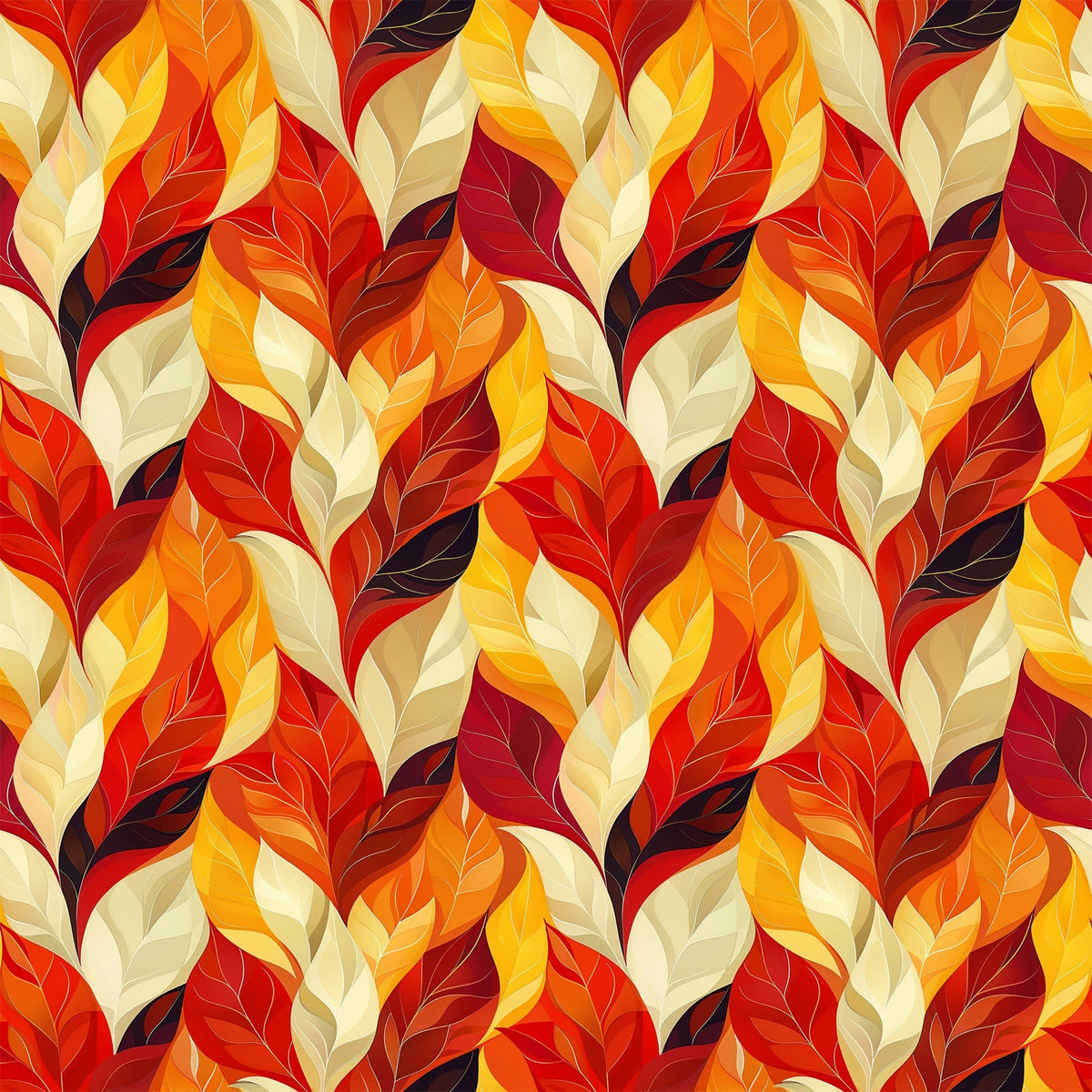 Fiery Foliage Pattern 7 Minky Fabric