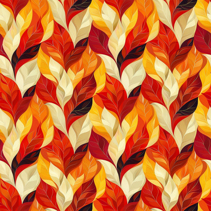 Fiery Foliage Pattern 7 Minky Fabric