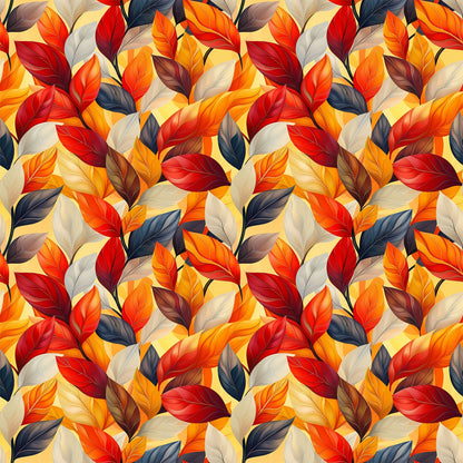 Artistic Autumn Leaves Pattern 8 Quilting Cotton Fabric
