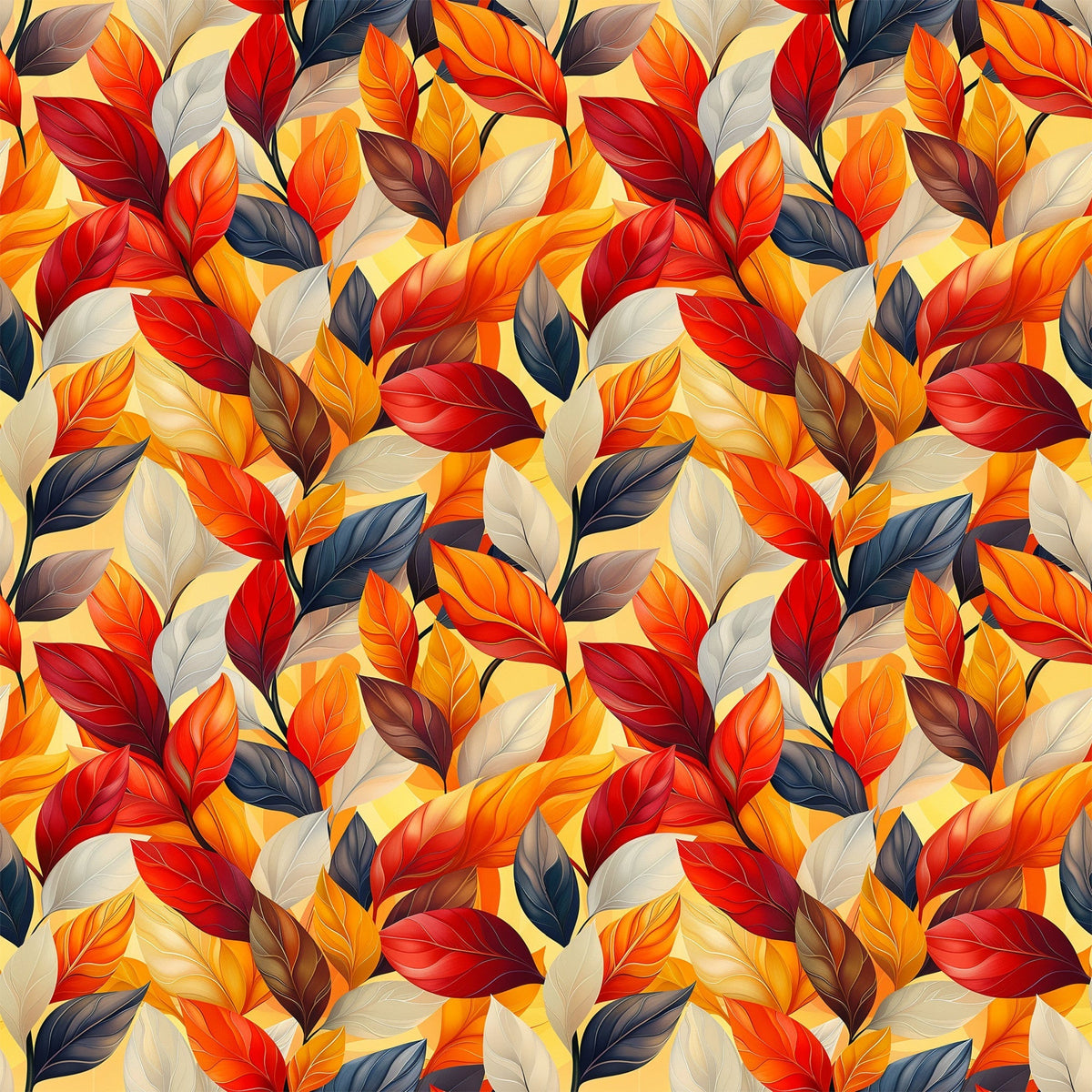 Fiery Foliage Pattern 8 Minky Fabric