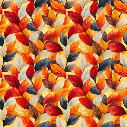 Fiery Foliage Pattern 8 Minky Fabric