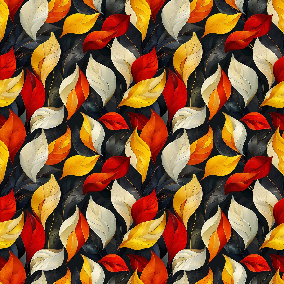 Fiery Foliage Pattern 9 Minky Fabric