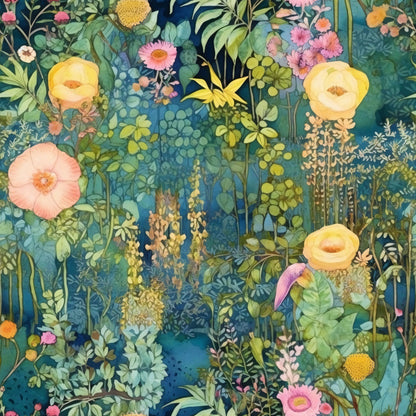 Artists Garden Wildflowers Floral Meadow Pattern 17 Quilting Cotton Fabric