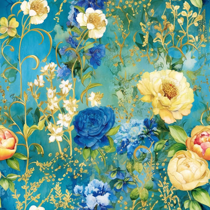 Gilded Twilight Blooms Pattern 19 Minky Fabric