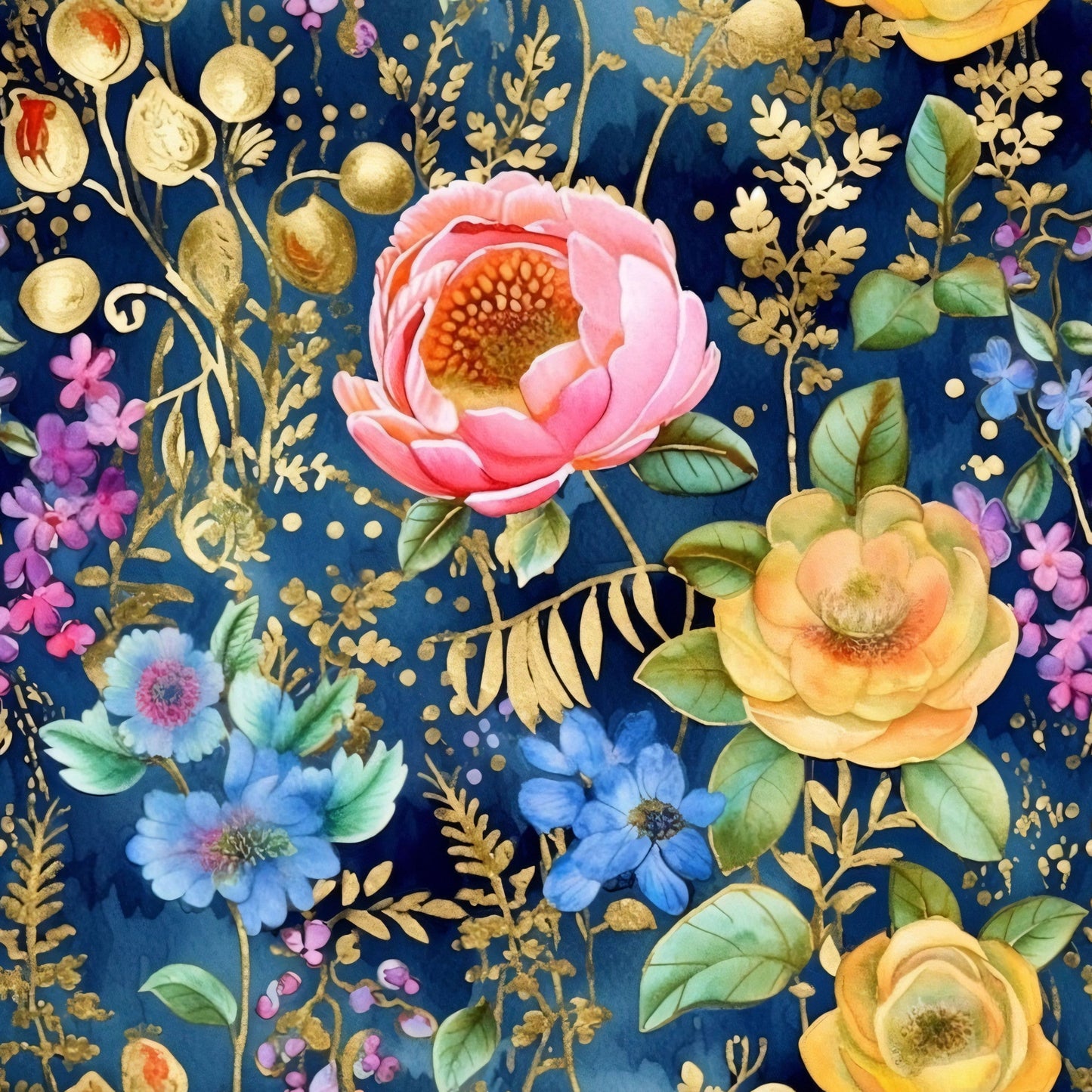Artists Garden Wildflowers Floral Meadow Pattern 6 Quilting Cotton Fabric