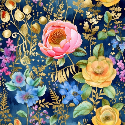 Artists Garden Wildflowers Floral Meadow Pattern 6 Quilting Cotton Fabric