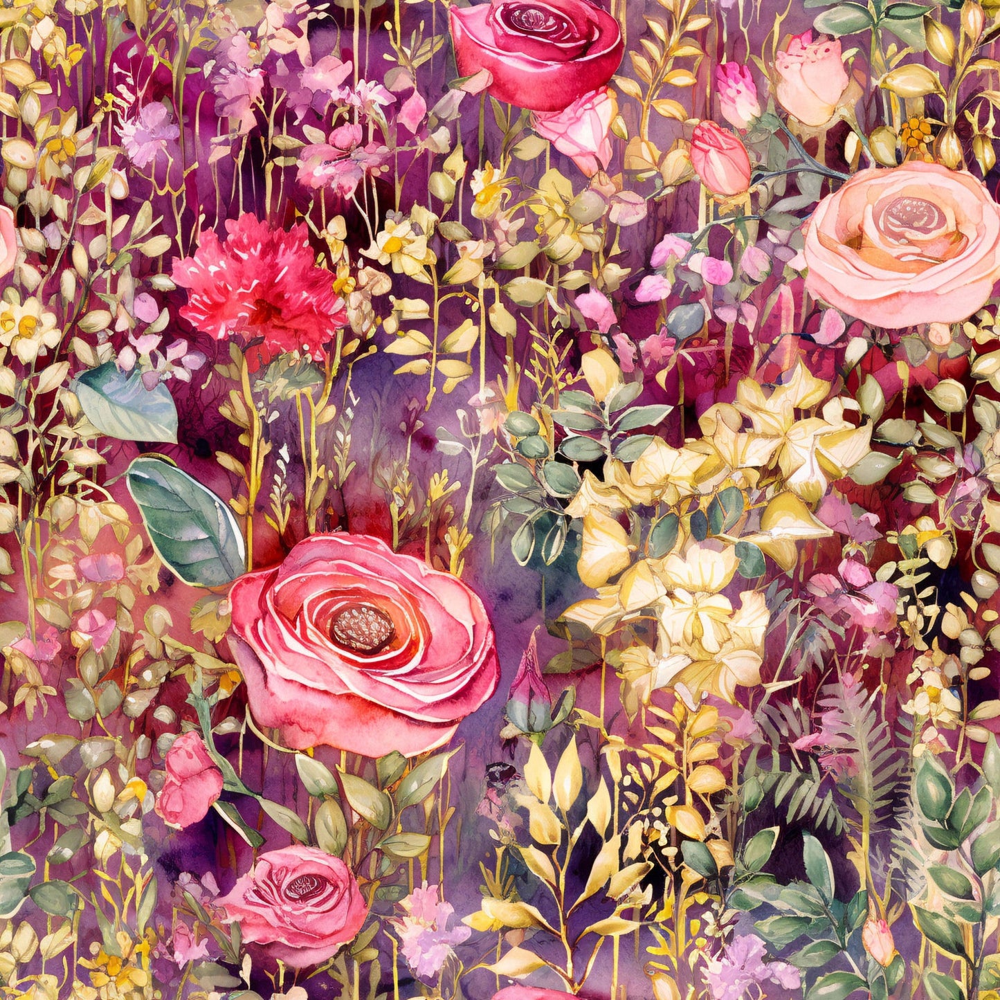 Artists Garden Wildflowers Floral Meadow Pattern 7 Quilting Cotton Fabric