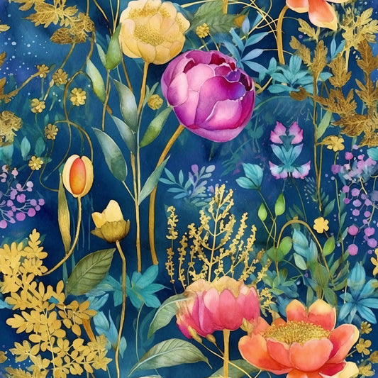 Artists Garden Wildflowers Floral Meadow Pattern 8 Quilting Cotton Fabric