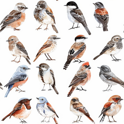 Assorted Birds Pattern Minky Fabric