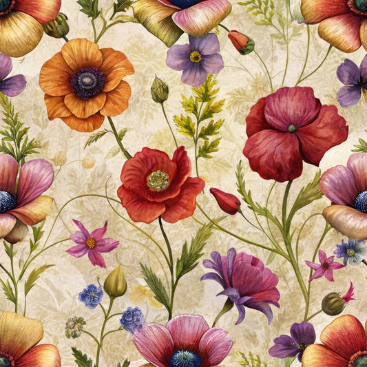 Assorted Vintage Florals Pattern 2 Quilting Cotton Fabric