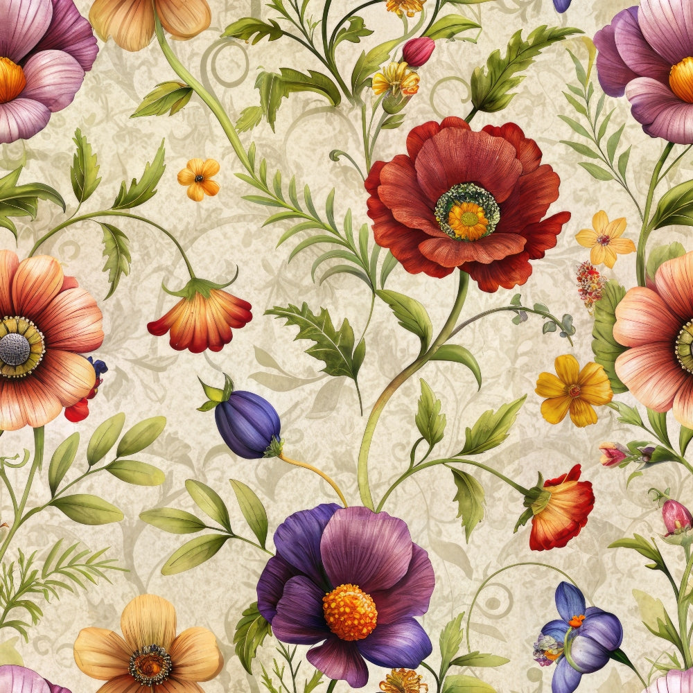 Heirloom Damask Blooms Pattern 5 Minky Fabric