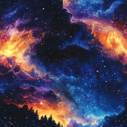 Nebula Horizon Pattern 25 Minky Fabric