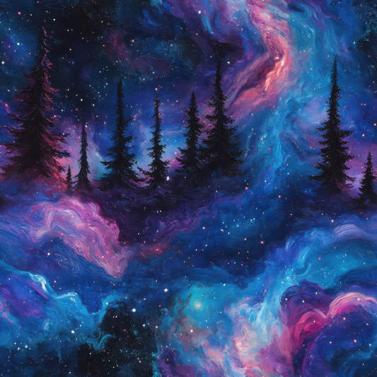 Aurora Starry Night Sky Pattern 7 Quilting Cotton Fabric