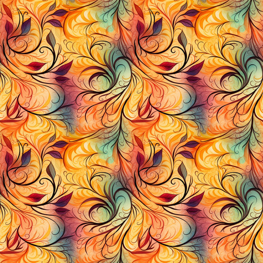 Autumn Swirls Pattern 1 Quilting Cotton Fabric