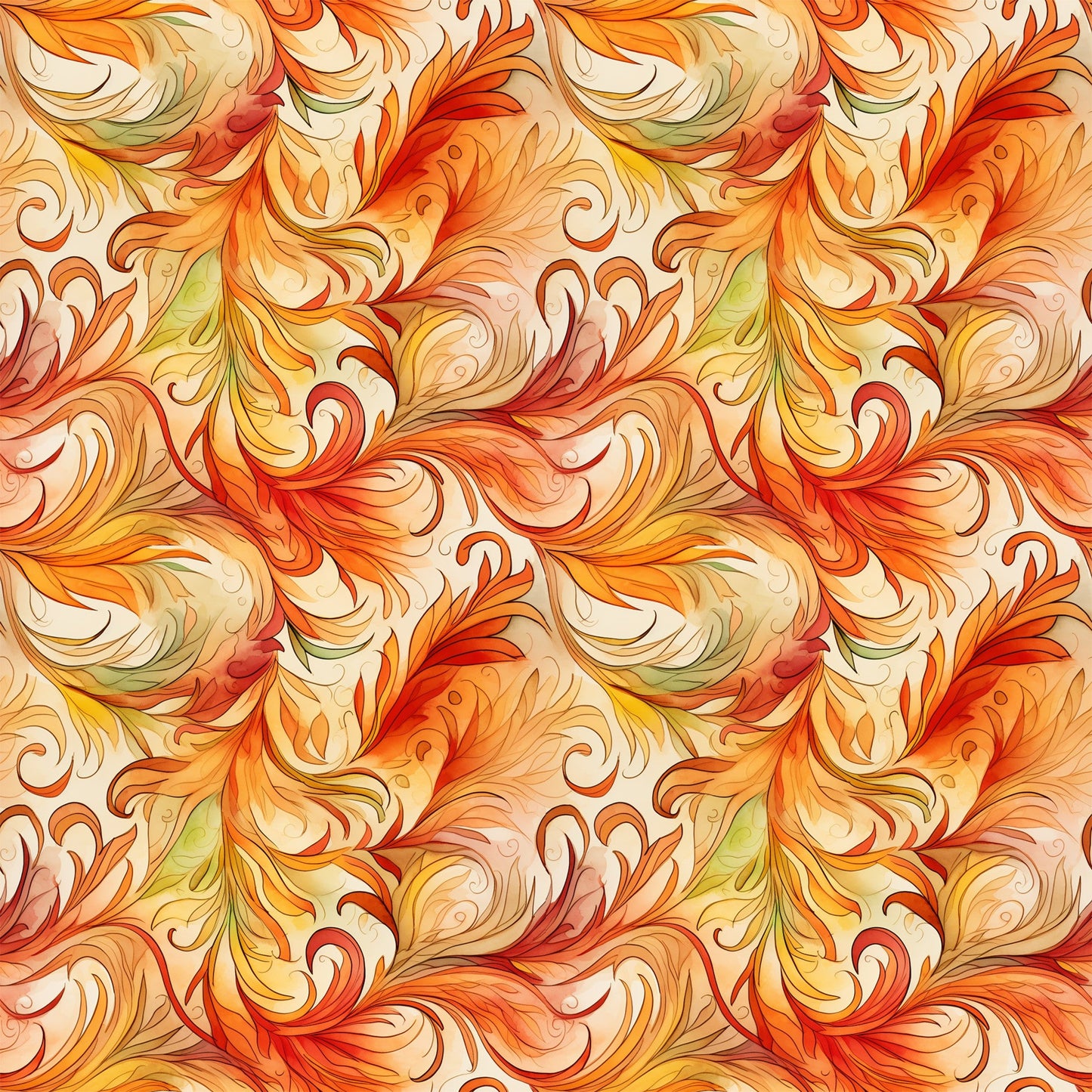 Autumn Swirls Pattern 10 Quilting Cotton Fabric