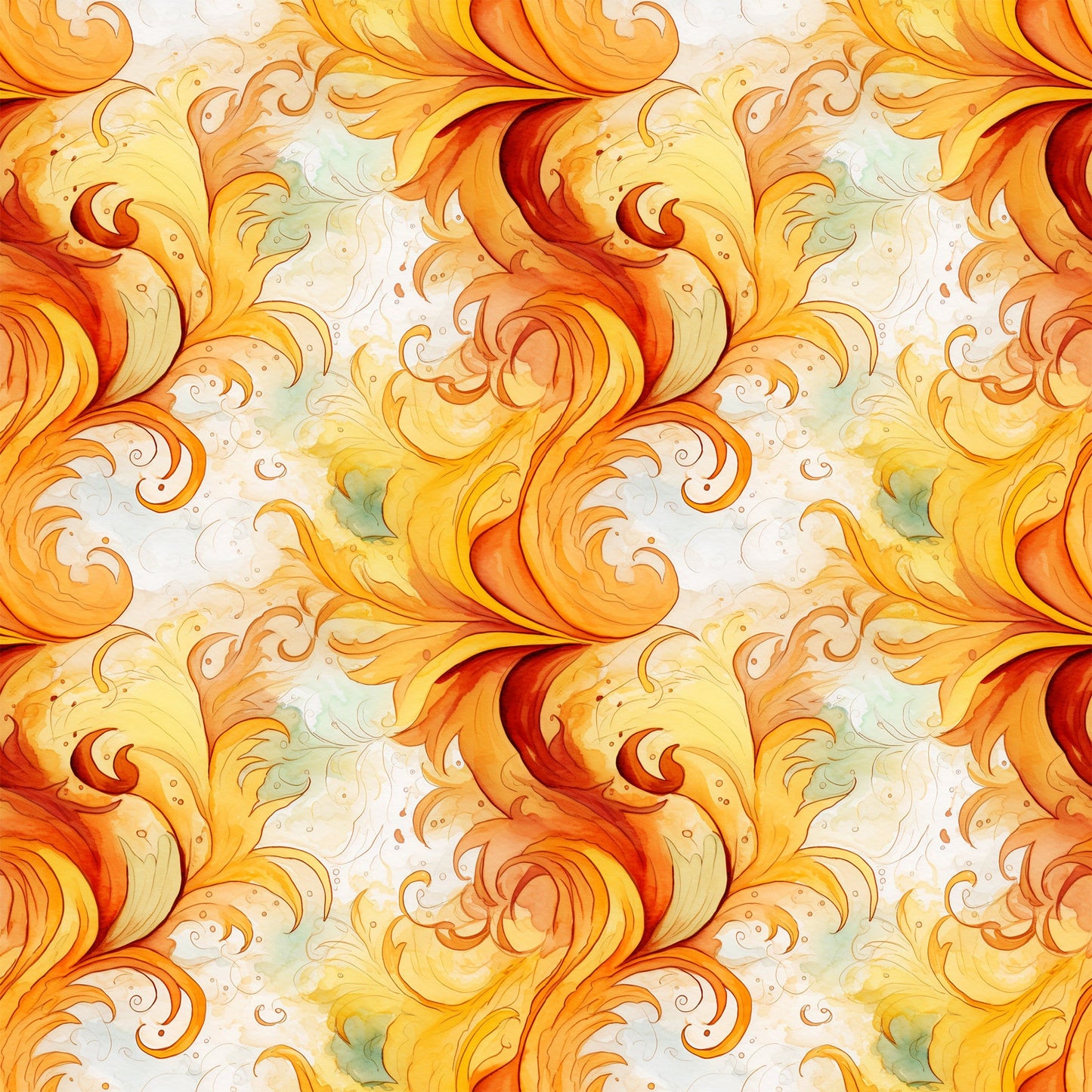 Autumn Swirls Pattern 2 Quilting Cotton Fabric