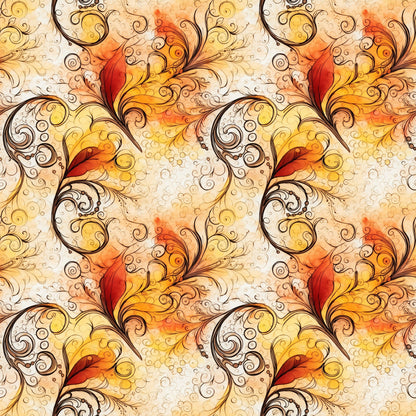 Autumn Swirls Pattern 4 Quilting Cotton Fabric