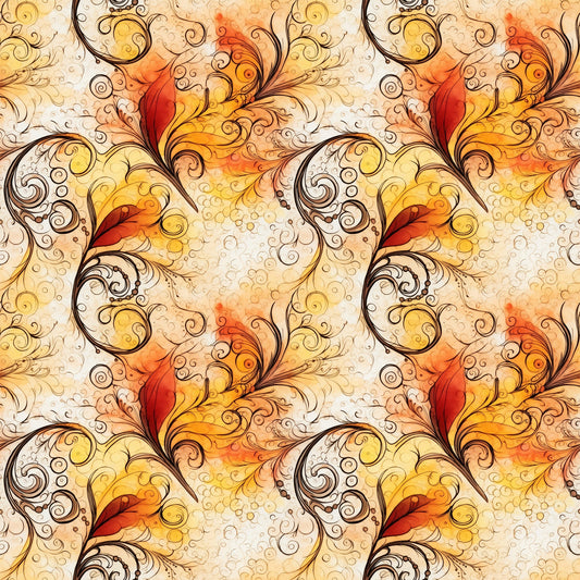 Autumn Swirls Pattern 4 Quilting Cotton Fabric