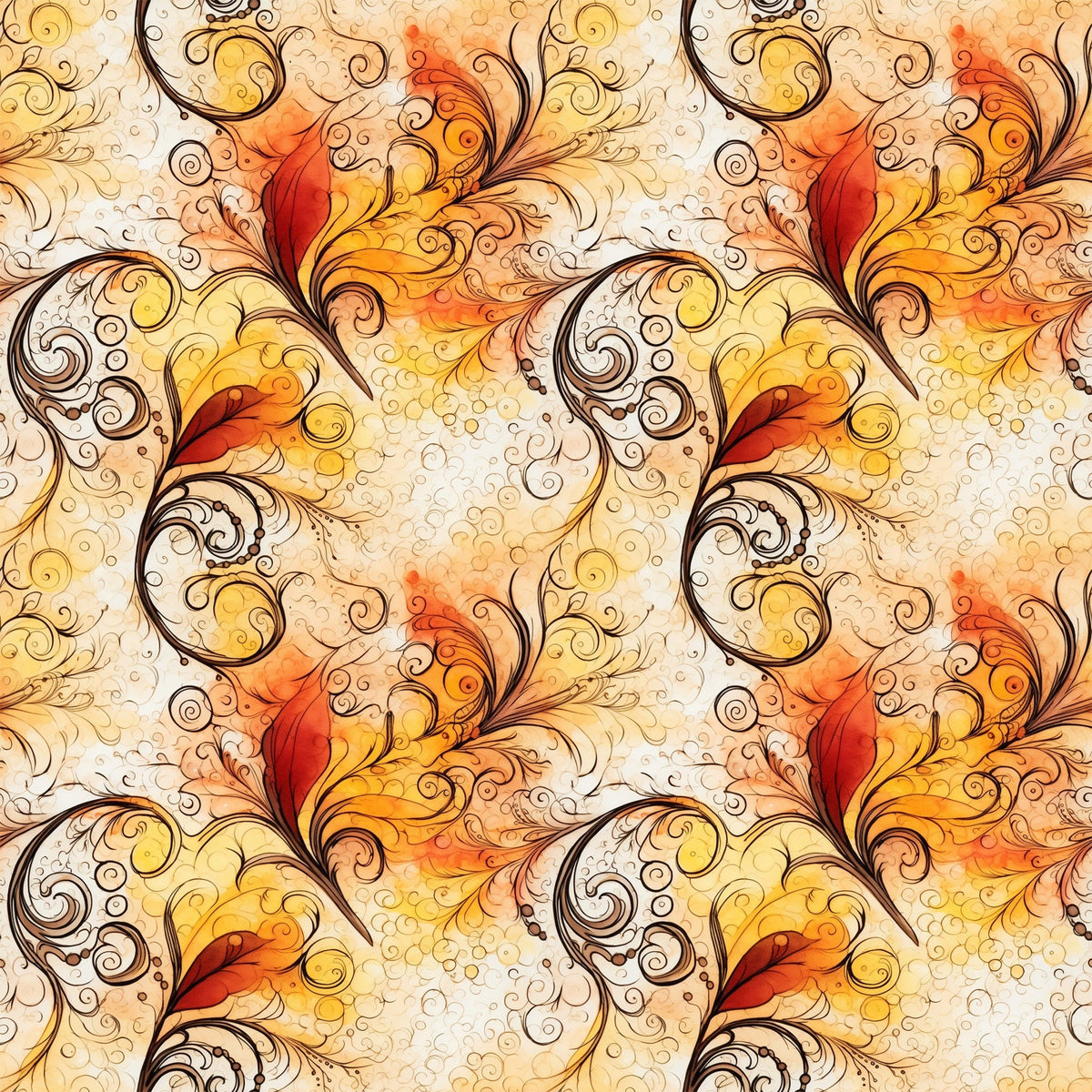 Phoenix Plumes Pattern 4 Minky Fabric
