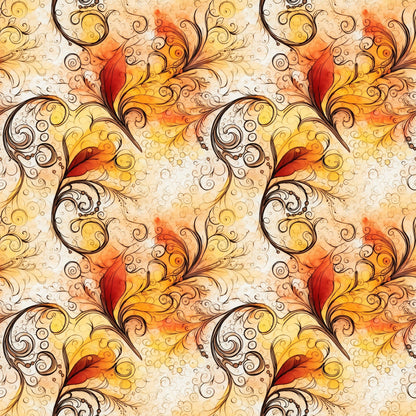 Phoenix Plumes Pattern 4 Minky Fabric