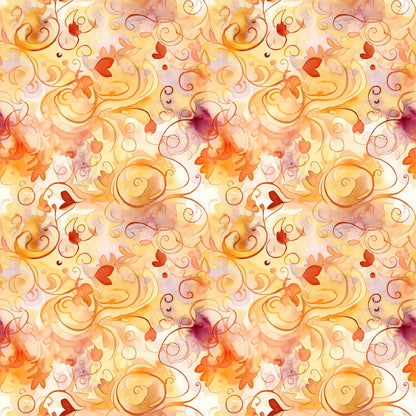 Autumn Swirls Pattern 5 Quilting Cotton Fabric