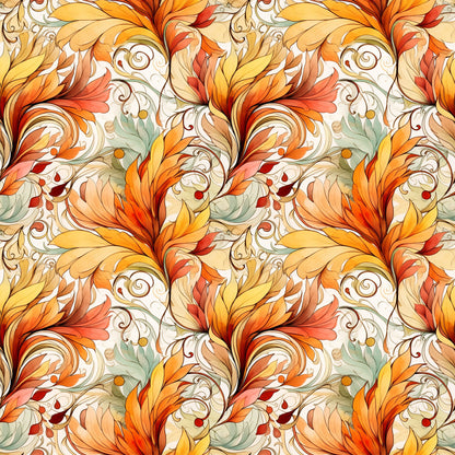 Autumn Swirls Pattern 6 Quilting Cotton Fabric