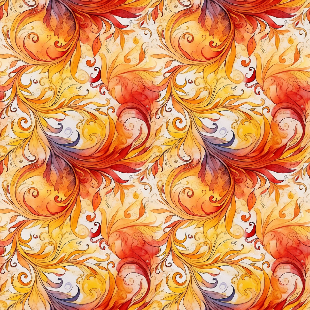 Phoenix Plumes Pattern 7 Minky Fabric