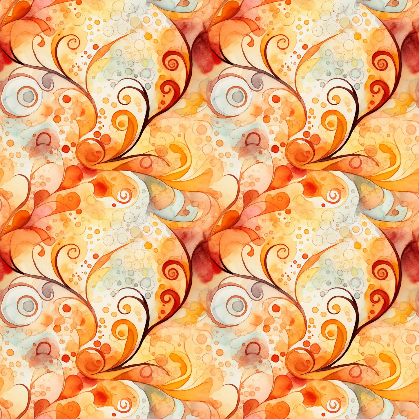 Autumn Swirls Pattern 8 Quilting Cotton Fabric