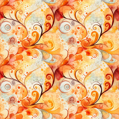 Autumn Swirls Pattern 8 Quilting Cotton Fabric