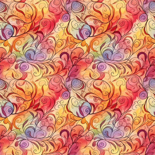 Autumn Swirls Pattern 9 Quilting Cotton Fabric