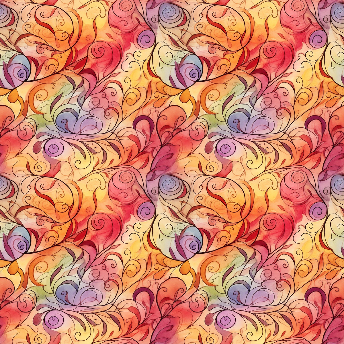 Phoenix Plumes Pattern 9 Minky Fabric