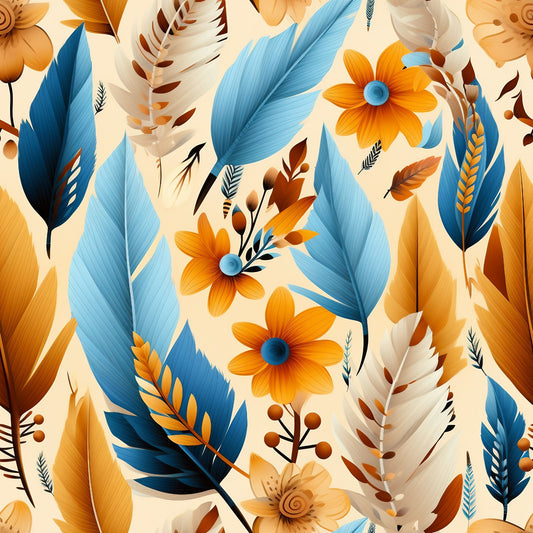 Aztec Feather Pattern 1 Quilting Cotton Fabric