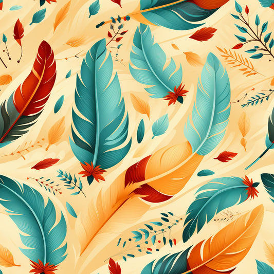 Aztec Feather Pattern 17 Quilting Cotton Fabric