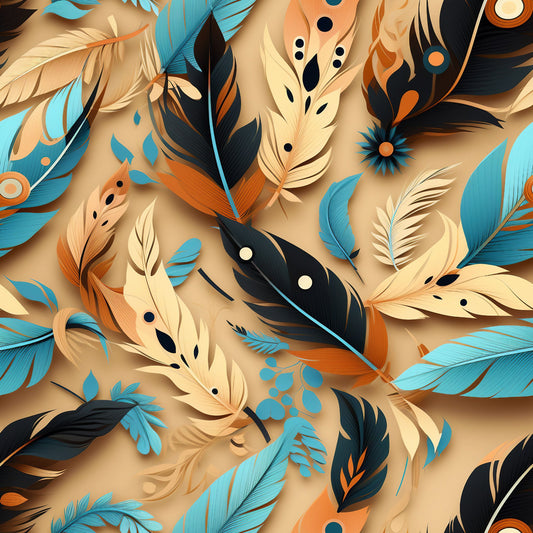 Aztec Feather Pattern 18 Quilting Cotton Fabric