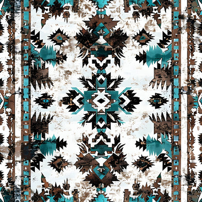 Teal Totem Pattern 11 Minky Fabric