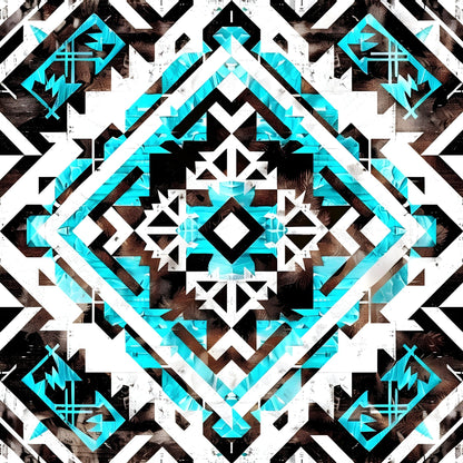 Aztec Turquoise Pattern 13 Quilting Cotton Fabric