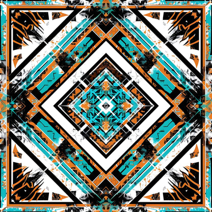Aztec Turquoise Pattern 19 Quilting Cotton Fabric