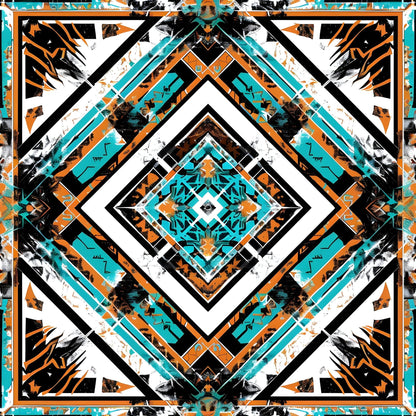 Teal Totem Pattern 19 Minky Fabric