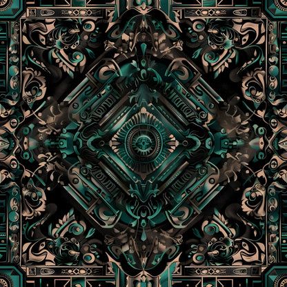 Aztec Turquoise Pattern 25 Quilting Cotton Fabric