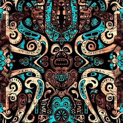 Aztec Turquoise Pattern 5 Quilting Cotton Fabric