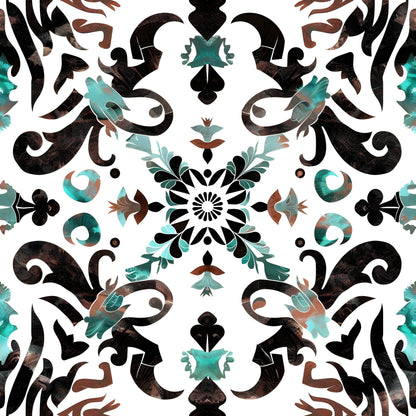 Teal Totem Pattern 6 Minky Fabric